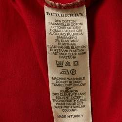 Burberry Brit Red Cotton Pique Sleeveless Polo T-Shirt S
