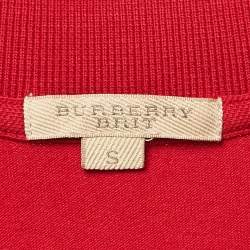 Burberry Brit Red Cotton Pique Sleeveless Polo T-Shirt S