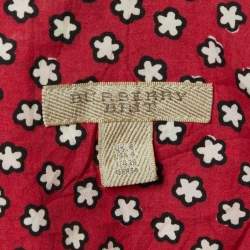 Burberry Red Printed Cotton Belted Shirt Dress S