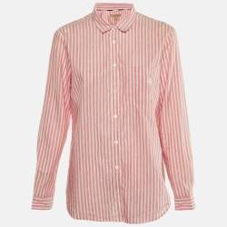 Burberry Brit Pink Striped Cotton & Linen Shirt L