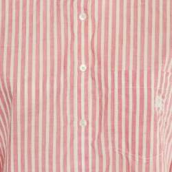 Burberry Brit Pink Striped Cotton & Linen Shirt L