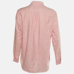 Burberry Brit Pink Striped Cotton & Linen Shirt L