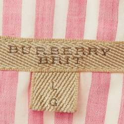 Burberry Brit Pink Striped Cotton & Linen Shirt L
