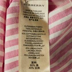 Burberry Brit Pink Striped Cotton & Linen Shirt L
