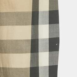 مملوكة مسبقًا قميص بربري قطن بيج كارو بأزرار أمامية مقاس كبير - لارج