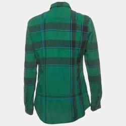 Pre Owned Burberry Brit Green Nova Check Cotton Shirt S