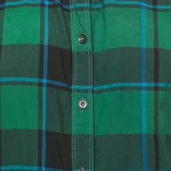 Pre Owned Burberry Brit Green Nova Check Cotton Shirt S