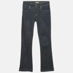 Pre Owned Burberry Brit Navy Blue Denim Boot Leg Jeans S Waist 25"