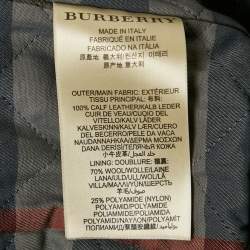 Pre Owned Burberry Brit Black Studded Leather Biker Jacket S