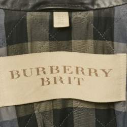 Pre Owned Burberry Brit Black Studded Leather Biker Jacket S