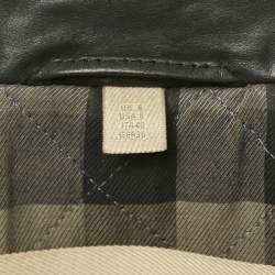 Pre Owned Burberry Brit Black Studded Leather Biker Jacket S