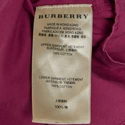 Pre Owned Burberry Brit Dark Pink Cotton Sleeveless Mini Dress L