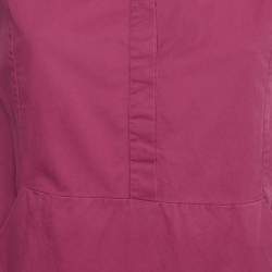 Pre Owned Burberry Brit Dark Pink Cotton Sleeveless Mini Dress L