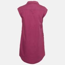 Pre Owned Burberry Brit Dark Pink Cotton Sleeveless Mini Dress L