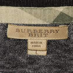 Pre Owned Burberry Brit Black Cotton & Cashmere V-Neck Jumper L