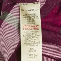 Pre Owned Burberry Brit Pink Tartan Check Cotton Mini Dress L