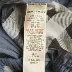 Pre Owned Burberry Brit Blue Tartan Check Cotton Mini Dress M