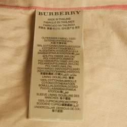Pre Owned Burberry Brit Red Cotton Blend Double Breasted Trench Coat M