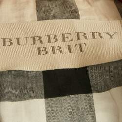 Pre Owned Burberry Brit Red Cotton Blend Double Breasted Trench Coat M