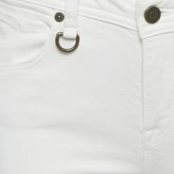 Pre Owned Burberry Brit White Denim Skin Fit Ankle Length Denim M Waist 28"