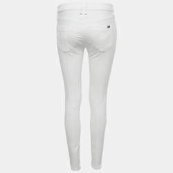 Pre Owned Burberry Brit White Denim Skin Fit Ankle Length Denim M Waist 28"