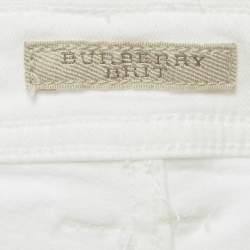 Pre Owned Burberry Brit White Denim Skin Fit Ankle Length Denim M Waist 28"