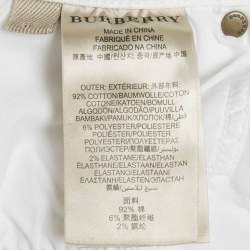 Pre Owned Burberry Brit White Denim Skin Fit Ankle Length Denim M Waist 28"