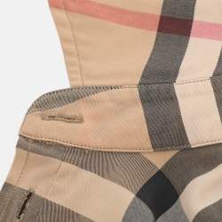 Pre Owned Burberry Brit Beige House Check Stretch Cotton Long Sleeve Shirt XS