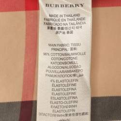 Pre Owned Burberry Brit Beige House Check Stretch Cotton Long Sleeve Shirt XS