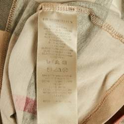 Pre Owned Burberry Brit Light Beige Giant Check Cotton Knit Top XS