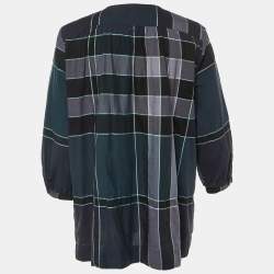 Pre Owned Burberry Brit Grey Checked Cotton Tunic L