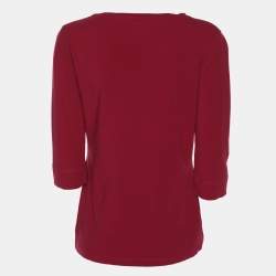 Pre Owned Burberry Brit Magenta Jersey Long Sleeve Top S
