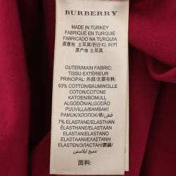 Pre Owned Burberry Brit Magenta Jersey Long Sleeve Top S