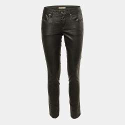 Pre Owned Burberry Brit Black Coated Denim Skinny Leg Jeans M/Waist 30"