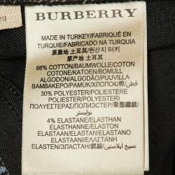 Pre Owned Burberry Brit Black Coated Denim Skinny Leg Jeans M/Waist 30"