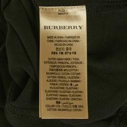 Pre Owned Burberry Brit Black Check Print Detail Cotton T-Shirt L
