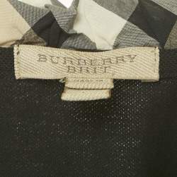 Pre Owned Burberry Brit Black Check Print Detail Cotton T-Shirt L