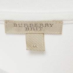Pre Owned Burberry Brit White Cotton Pique Polo T-Shirt M
