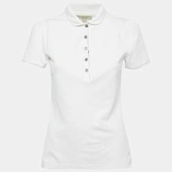 Pre Owned Burberry Brit White Cotton Pique Polo T-Shirt M