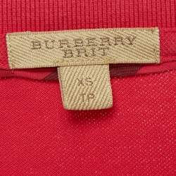 Pre Owned Burberry Brit Pink Cotton Pique Polo T-Shirt XS