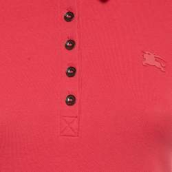 Pre Owned Burberry Brit Pink Cotton Pique Polo T-Shirt XS
