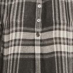 Pre Owned Burberry Brit Monochrome Checks Crepe Tunic S