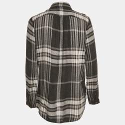 Pre Owned Burberry Brit Monochrome Checks Crepe Tunic S