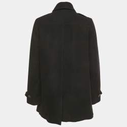 Pre Owned Burberry Brit Black Wool Blend Short Coat S 