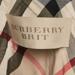 Pre Owned Burberry Brit Black Wool Blend Short Coat S 