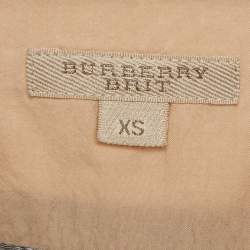 Pre Owned Burberry Brit Brown Checked Cotton Tunic XS