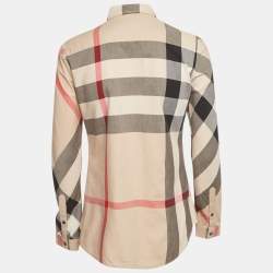 Pre Owned Burberry Brit Beige Checkered Print Cotton Shirt S