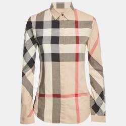 Pre Owned Burberry Brit Beige Checkered Print Cotton Shirt S