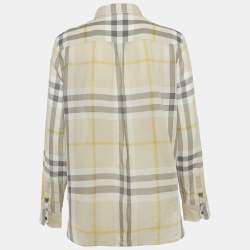 مملوكة مسبقًا Burberry Brit Beige Nova Check Cotton Button Front Shirt XL