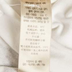 مملوكة مسبقًا تي شيرت بولو قطن بتصميم مربعات أبيض من بربري بريت مقاس صغير